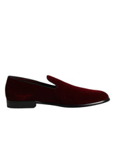 Dolce & Gabbana Red Cotton Velvet Slip On Loafers Formal Shoes -   -  Dolce & Gabbana.
